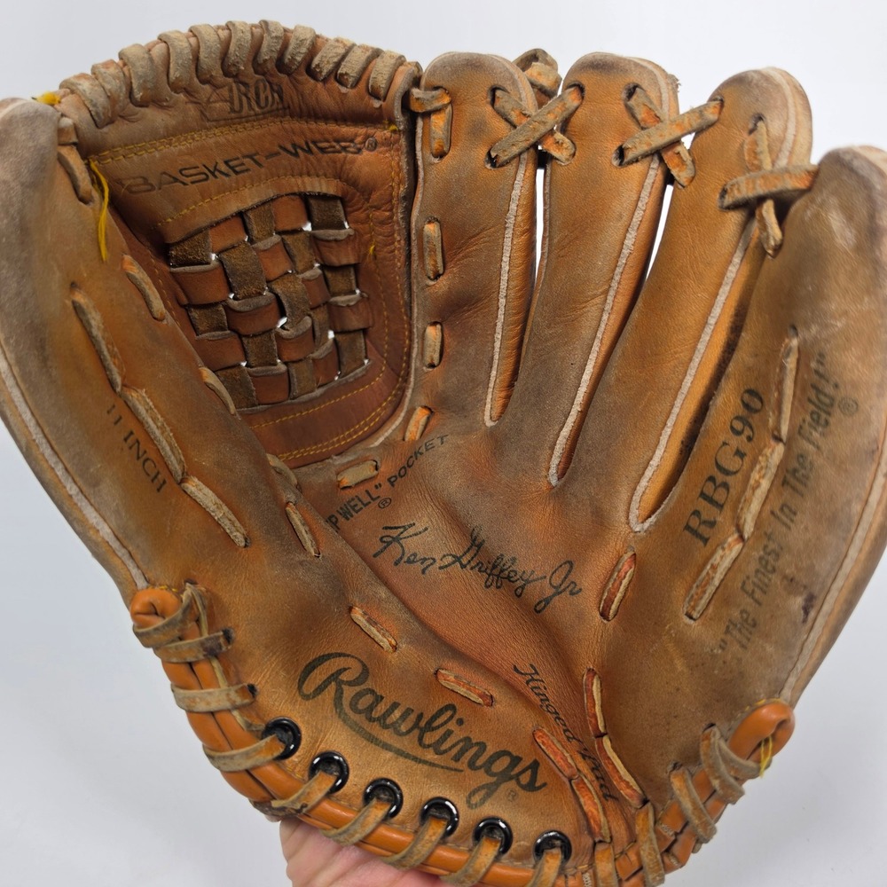 Rawlings Ken Griffey Jr RBG90 Baseball Mitt Glove 11 Inch RHT Brown Basket Web